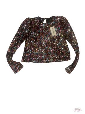Endless Rose Multi-Colored Sequin Long Sleeve Top - Size M - NWT